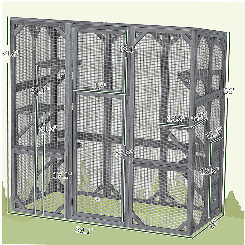 Pet Enclosure,Large Wooden Catio