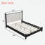 Lit plateforme en bois avec tête de lit tapissier festonnée-458530101-458530100