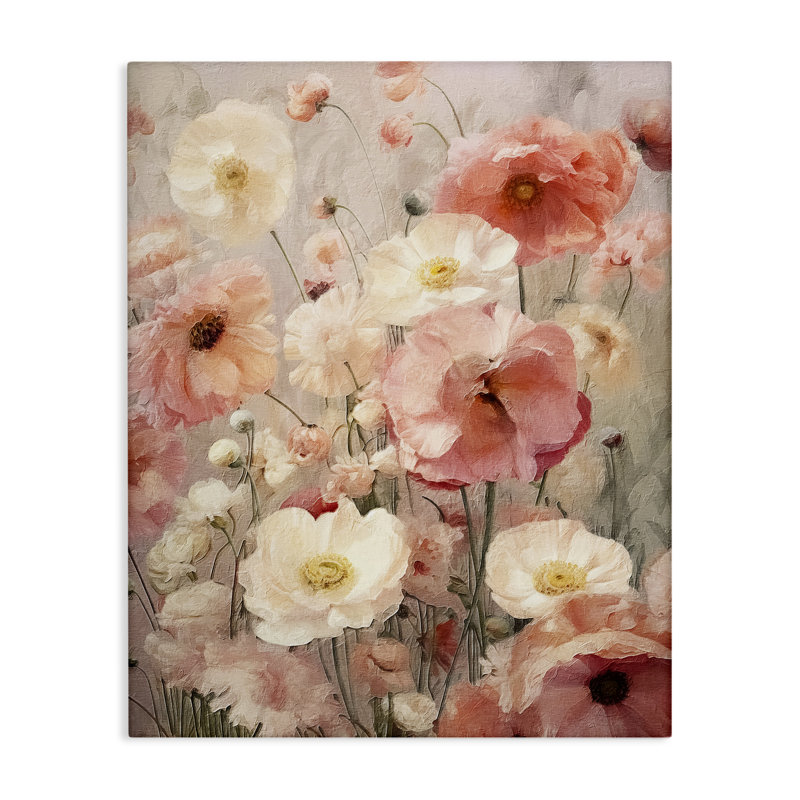 Art mural sur toile à motif floral Blush par RileyB, H 48 po x l 36 po