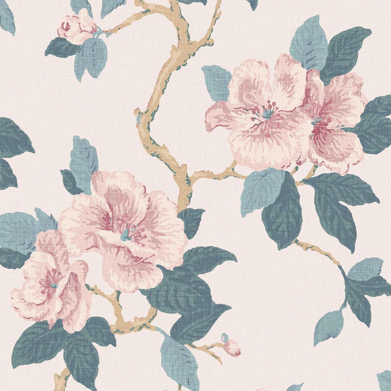 Papier peint en lin Laura Ashley Maya, Crème, crème