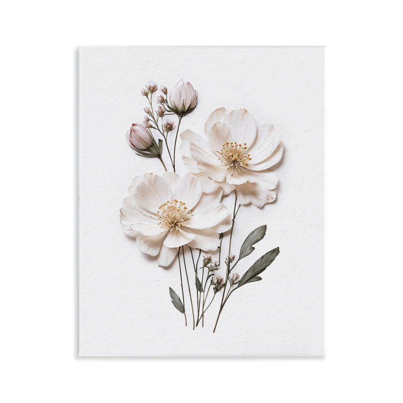 Elegant Pressed Flowers Wall Plaque, design by Lettered and Lined