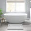 Tapis pour salle de bain réversible 100% coton gris 20 po x 30 po - et hygiénique, lavable à la machine, velours moyen 0,5 po, lavable à la machine-828152711