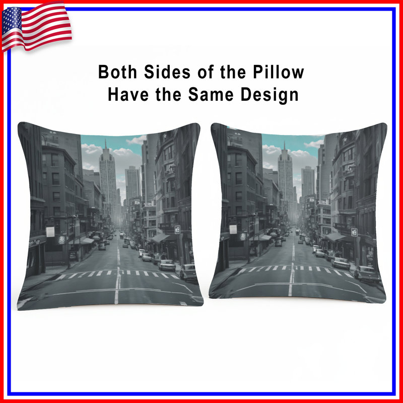 Coussins Urban Cityscape Skyline, 26 x 26 pouces