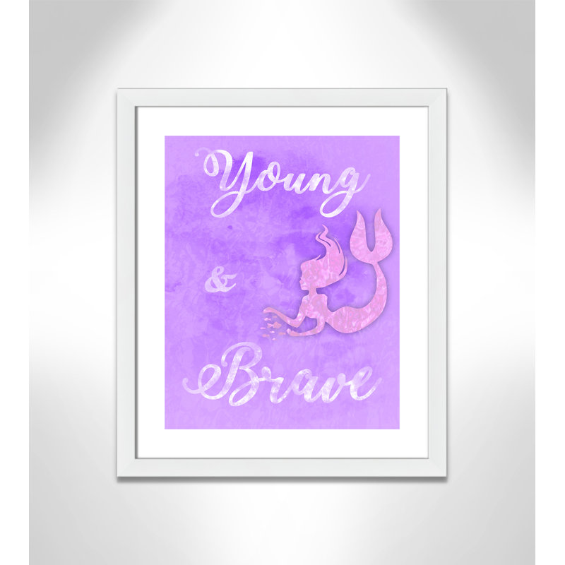 Adhésif décoratif Brave Mermaids, H 24,5 po x l 20,5 po x P 0,6 po, Encadré plat blanc