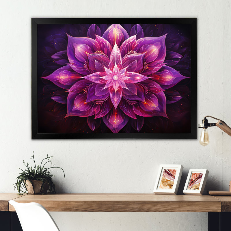 Judaïsme kabbale kaléidoscope sur toile, H 12 po x l 20 po x P 1 po, Cadre simple noir