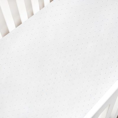 Classic Polka Dot Crib Sheet, Blue