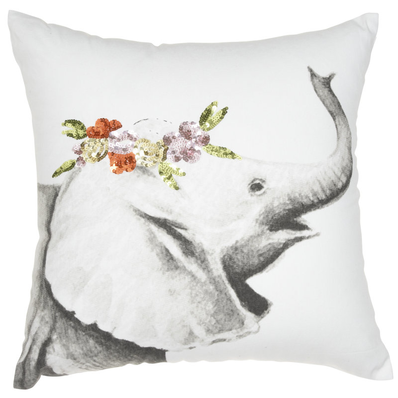  Housse et insert de coussin en coton Floral Elephant