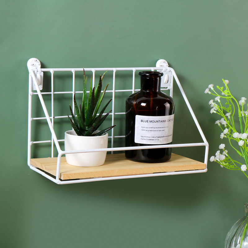 Triangle Bracket Shelf with Live Edge, White