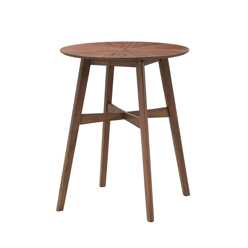 Table de bar ronde surdimensionnée de 31,5 pouces, table de salle à manger en bois à haut plateau de cuisine pour pub, salon, restaurant, bar à cocktail, noyer