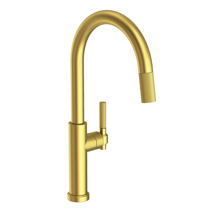 Muncy Single Handle Pull Down Kitchen Faucet, Satin Brass (PVD)