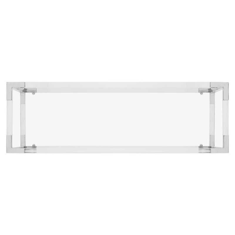 47'' W Glass Console Table, Silver