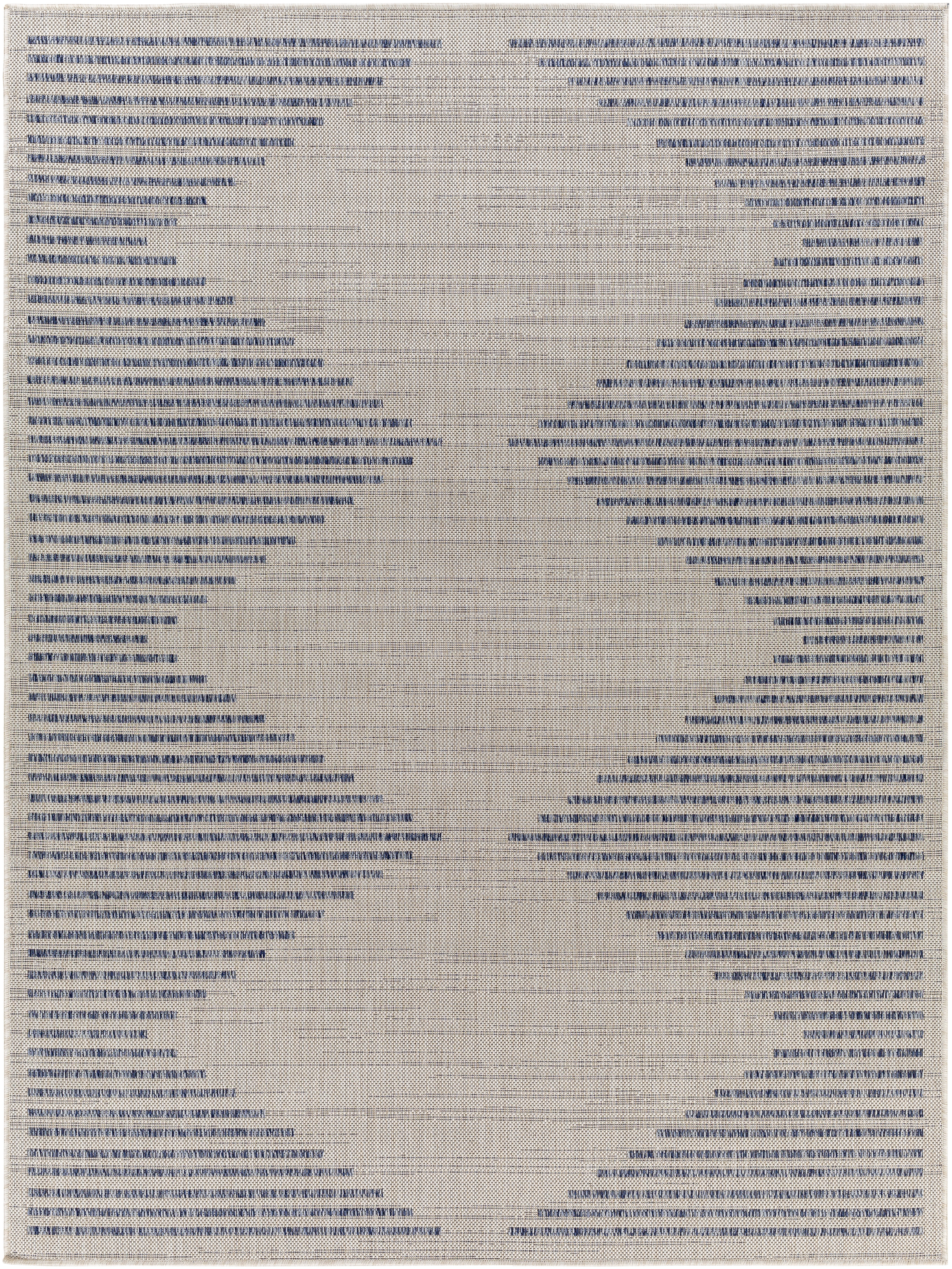 Calliah Striped Polypropylene Area Rug in Blue/Cream