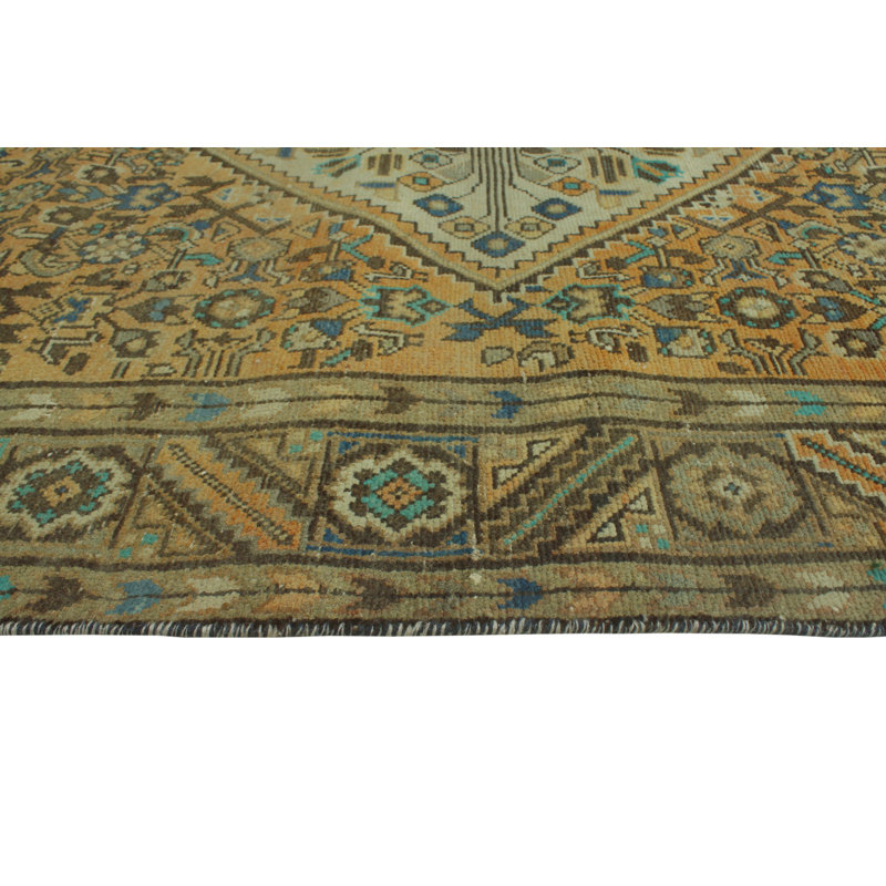 One-of-a-Kind 4'9" X 10'10" 1980s Runner Wool Area Rug in