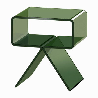Table de chevet en acrylique, 30 x 39 x 43 cm (vert), table de chevet transparente moderne avec étagère de rangement, petit bureau d'appoint transparent pour salon, chambre, décoration intérieure, aucun assemblage requis