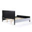 Grand lit tapissier, finition noire et grise, tête de lit moelleuse et moelleuse, bois massif, support durable, lattes silencieuses, silencieuse, assemblage rapide et facile, structure de plateforme contemporaine,