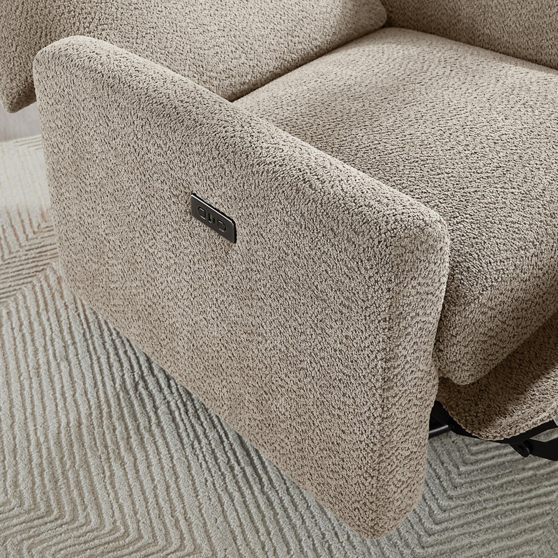 31.5 Inch Boucle Swivel Glider Power Recliner, Camel 