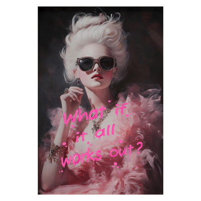 What If It All Works Out Canvas Wall Art - 24" x 36"