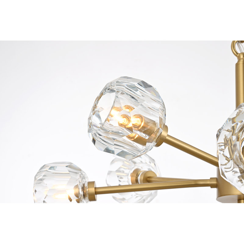 Luminaire suspendu sphérique spoutnik 8 lumières Boise, Or