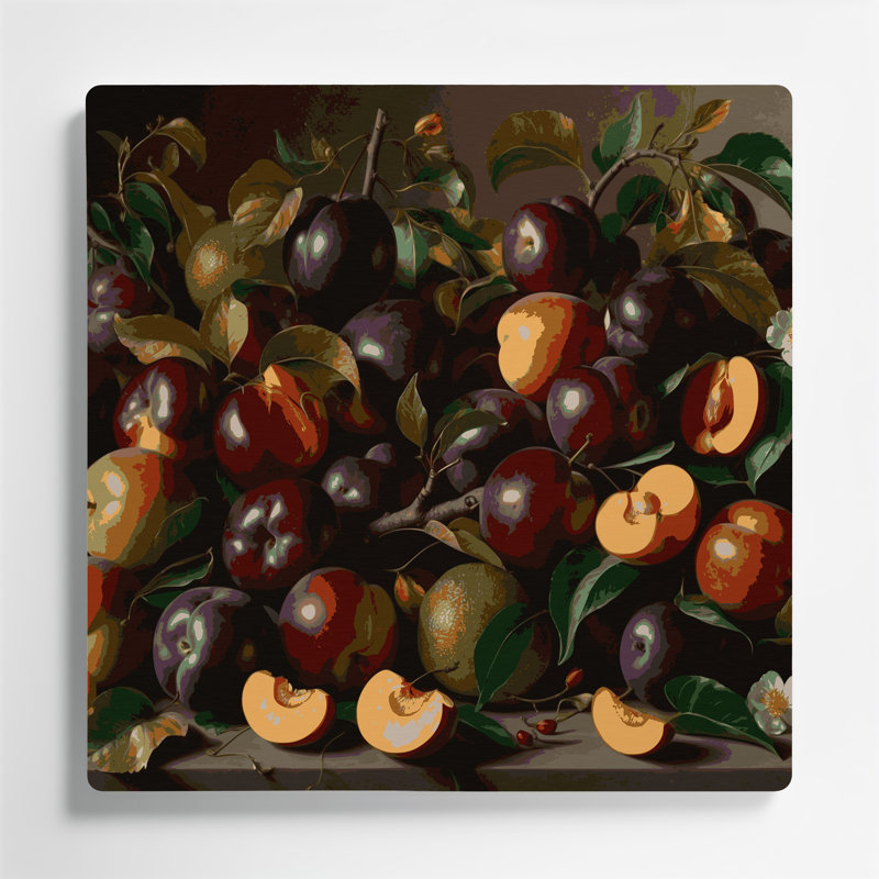 «Fruit Pluot», art mural en métal brun, H 32 po x l 32 po