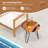 20" Round Teak Wood End Table Solid Live Edge Outdoor Side Table With Metal Frame