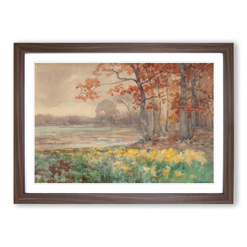 Landscape by Julian Onderdonk - Picture Frame Painting, 36cm H x 48cm W x 2cm D, Walnut Framed