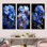 «Midnight Indigo Pansy Wonders», ensemble de 3 impressions sur toile Pansies