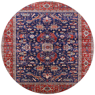 Tapis oriental bleu / rouge