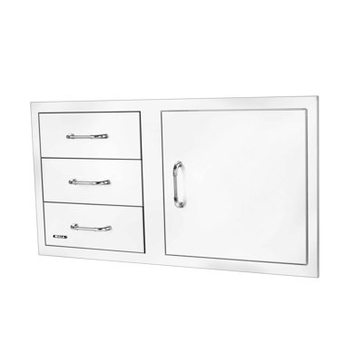 Bull Outdoor Products 38 Inch Stainless Steel Triple Drawer Door Combo with Reveal