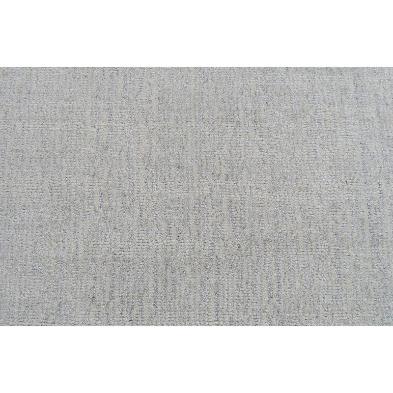 Tapis gris noué à la main de haute qualité, Rectangle de 10 pi x 14 pi