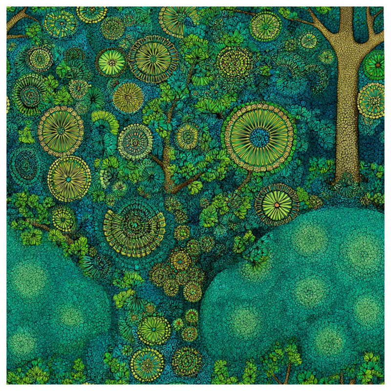 Tree Bedding Nature Comforter Bohemian, Queen
