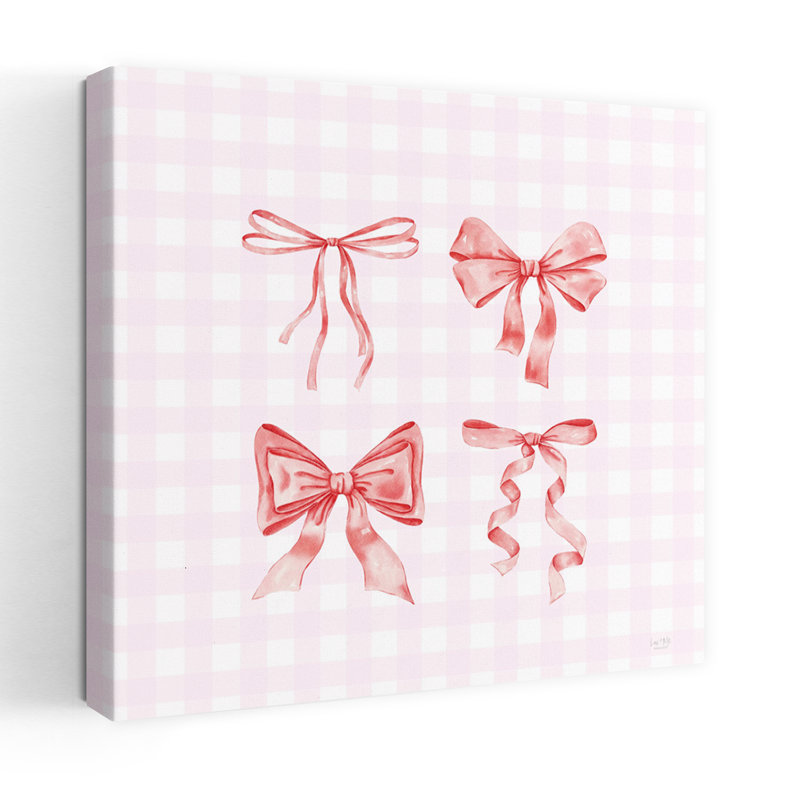 Art contemporain, collection Pink Bow, H 18 po x l 18 po