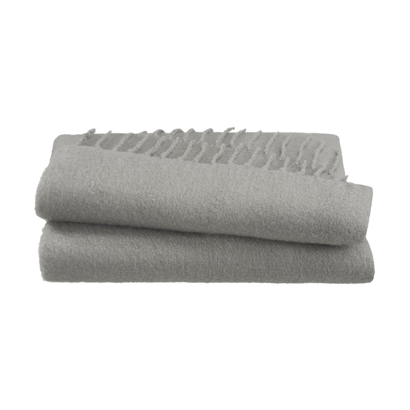 Vellux Mohair Solid Gray Throw