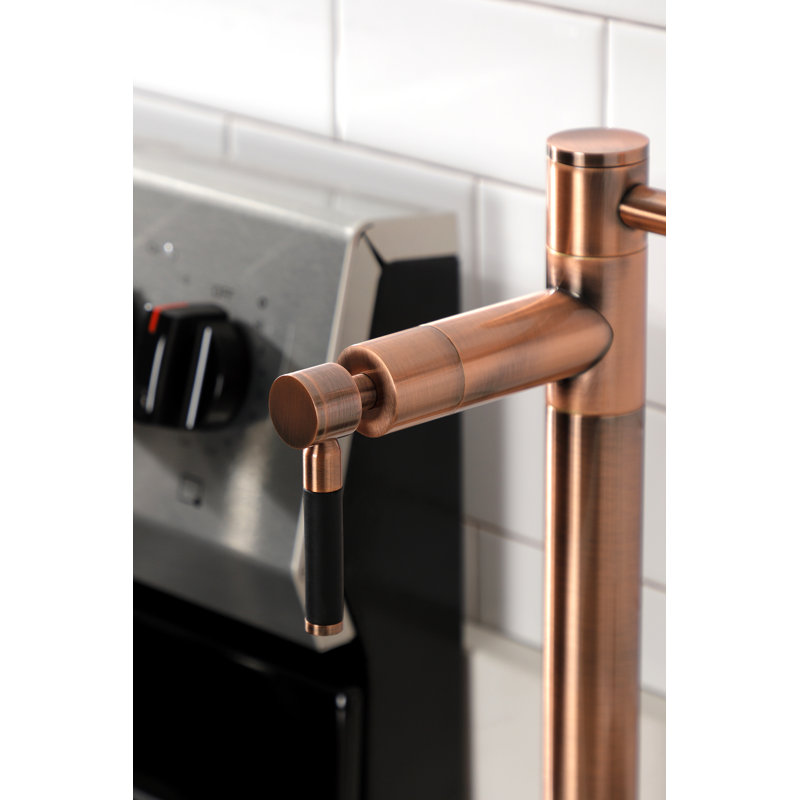 Kingston Brass Kaiser Two-Handle 1-Hole Deck Mount Pot Filler Faucet, Antique Copper