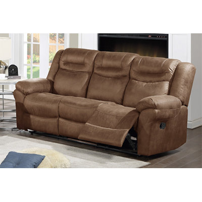 Modern Style 1Pc Power Reclining Sofa Built In USB Port Fully Upholstered Pillow Arms And Headrest Brown Finish Primary Living Room Furniture
