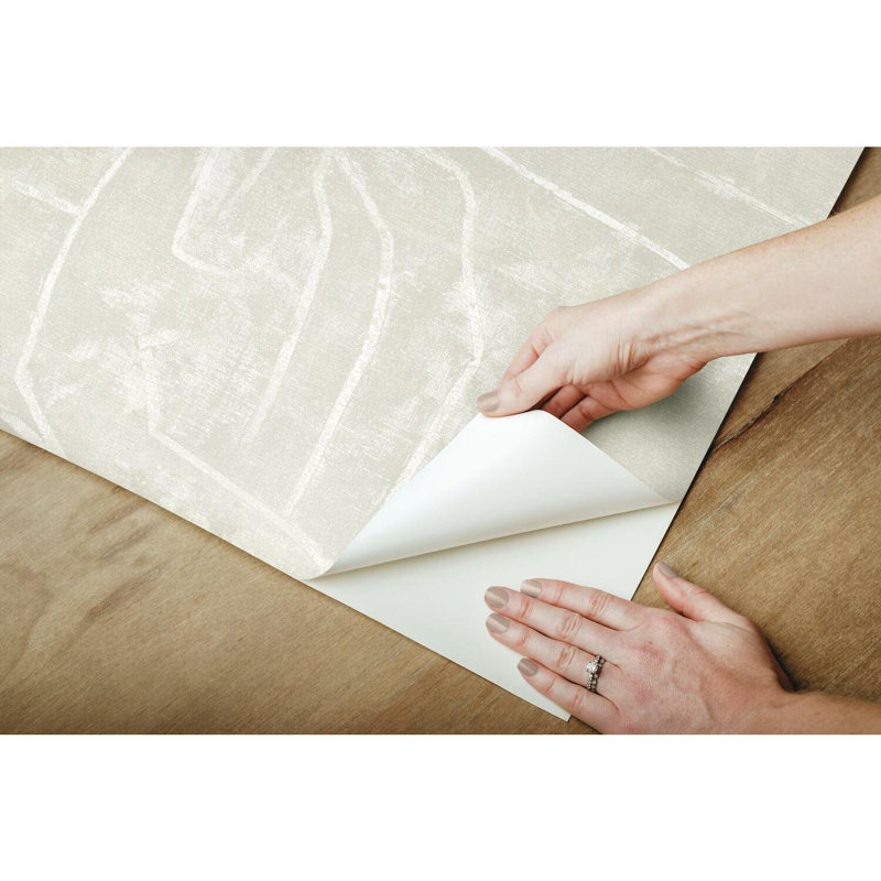 Vena Abstract Peel & Stick Wallpaper Roll, Beige