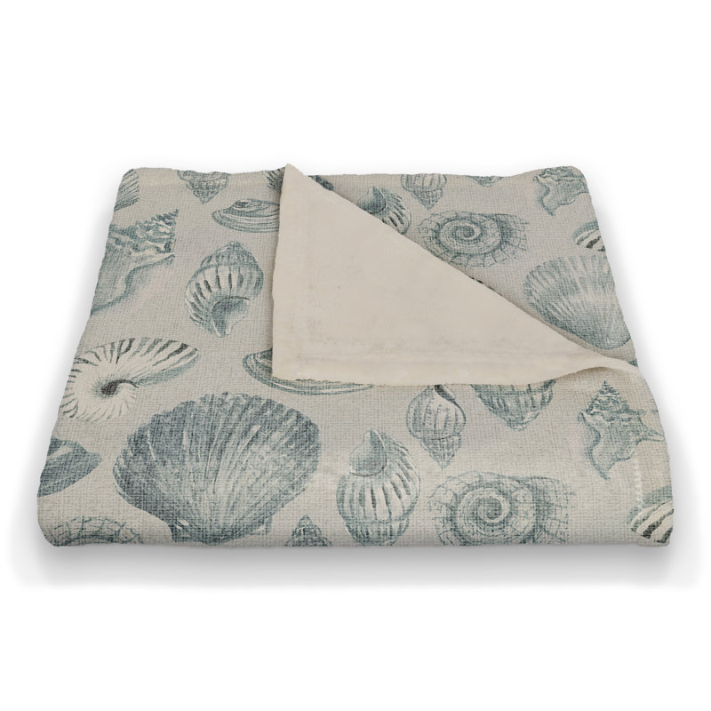 Hand Woven Throw Blanket, Blue/Gray
