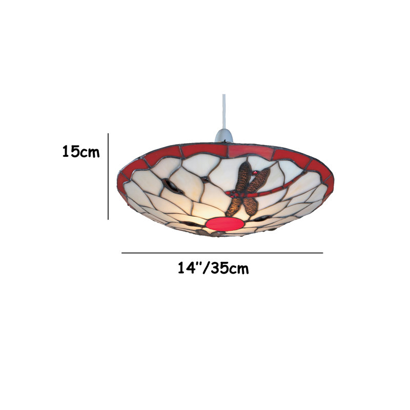 Plainville 15 cm H Bowl Glass Pendant Shade ( Screw On ), Red