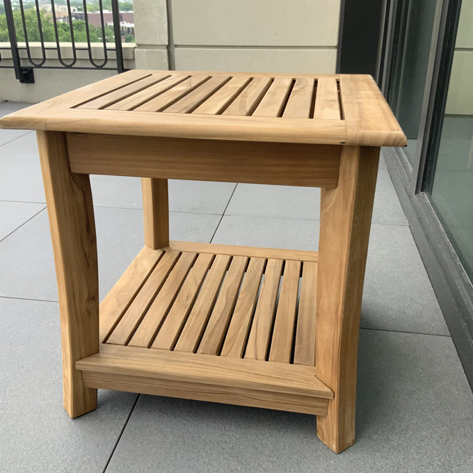 Leona Square Teak Outdoor Side Table