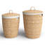 Seagrass Handmade Decorative and Functional Storage Basket with Liner and Matching Tops-1459274901