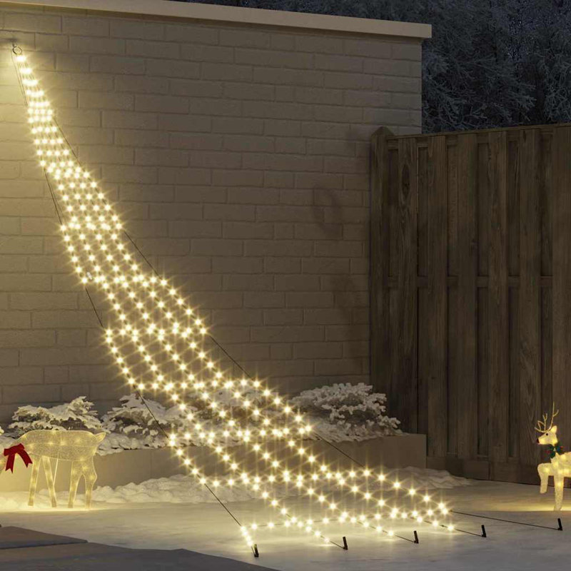 LED Christmas Tree with Ground Spikes 500 cm Metal, Warm White