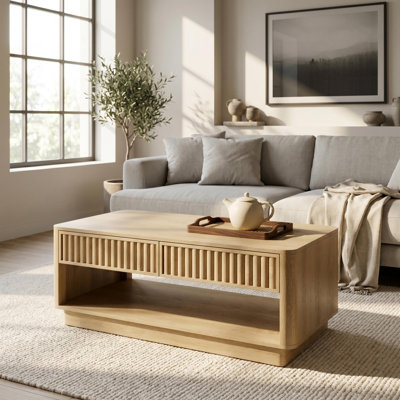Cylora 45.6" Coffee Table with 2-Drawer