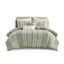 Housse de couette King/King en coton rayé blanc, 3 pièces