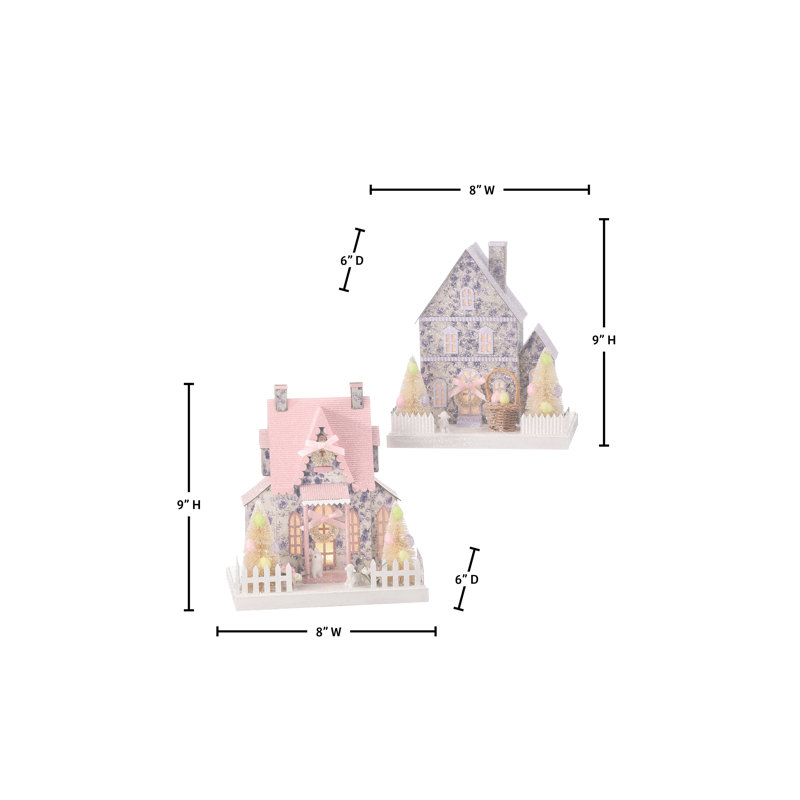 8"LED Cardboard Manor House 