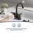 Pull Down Sprayer 4 Inch Centerset Bathroom Faucet, 3 Hole Pull Out Bathroom Sink Faucet,With 360 Swivel Spout,Metal Pop-Up Drain And Water Supply Lines-111285642