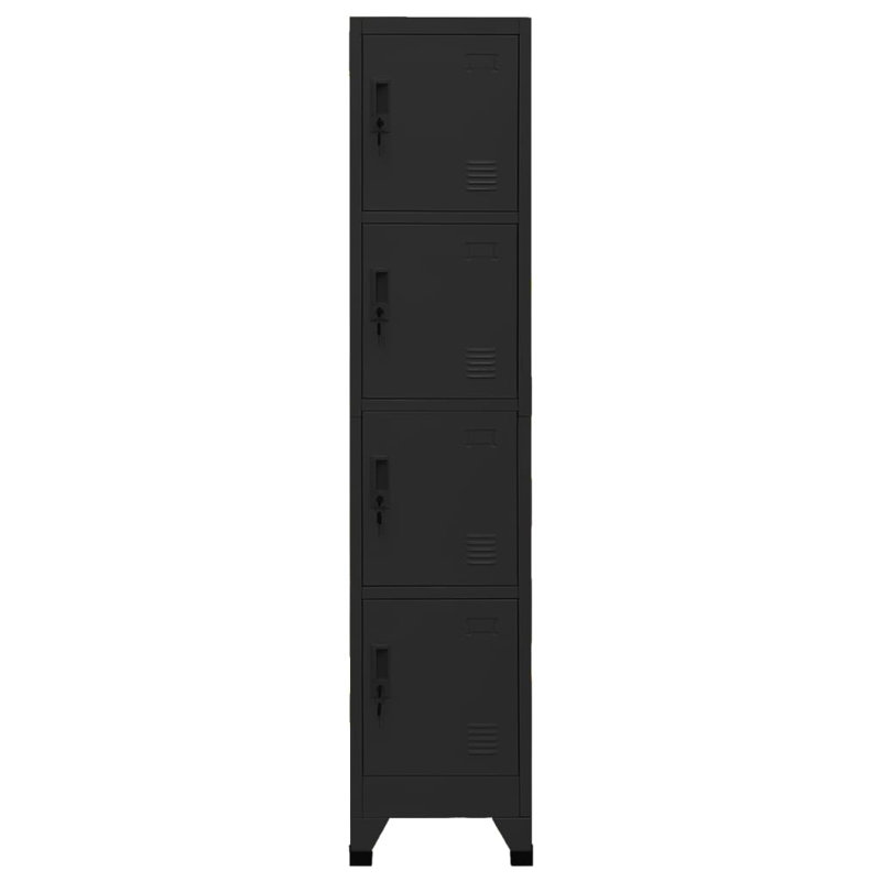 Voyles 4 - Tier 4 - Section 38Cm Wide 180Cm High Metal Employee Locker, Black