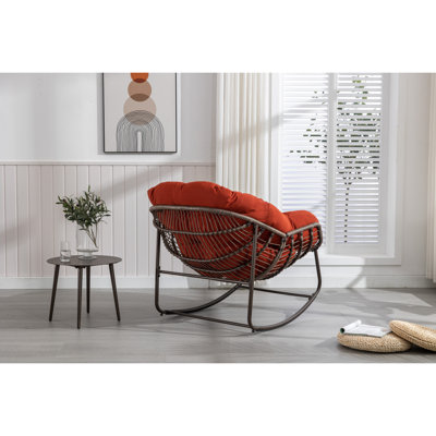 Chaise 32,5 po en tissu de lin avec ports de chargement USB, poches et coussins