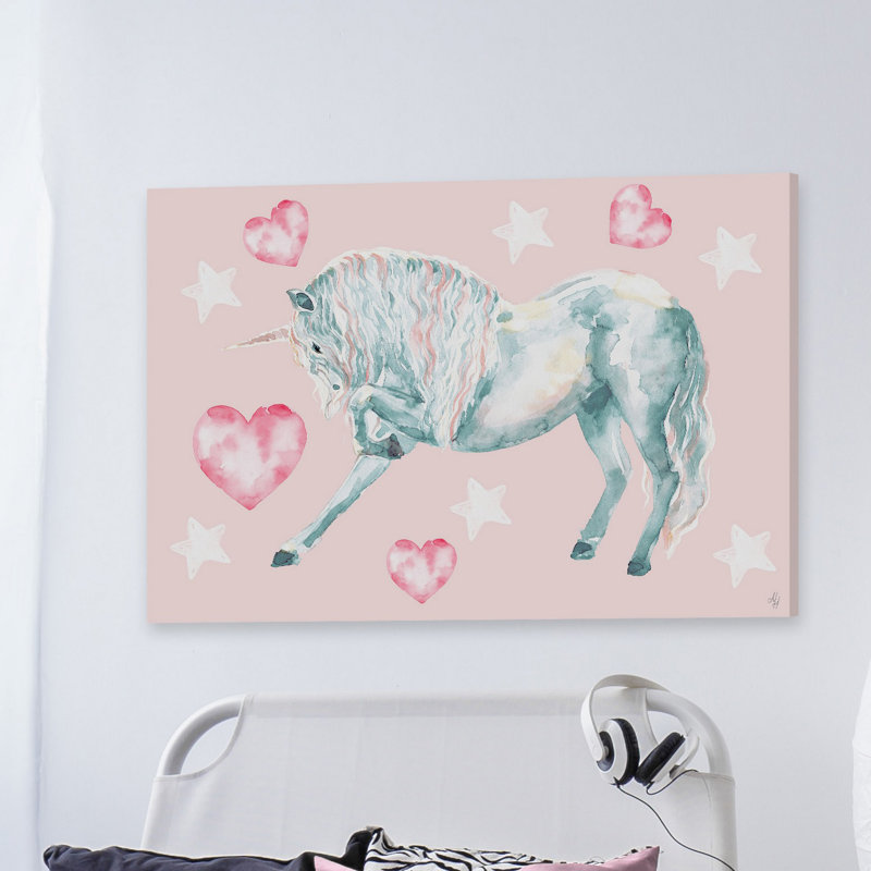 Reproduction de licorne sur toile tendue Powersville, H 12 po x l 18 po