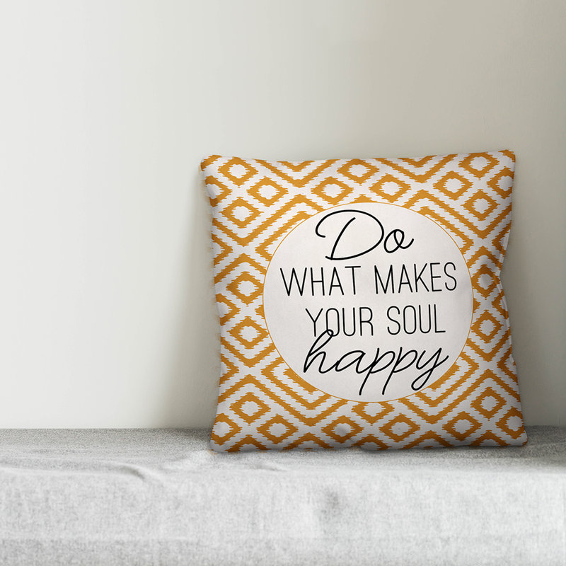 Geometric Spun Polyester Reversible Throw Pillow