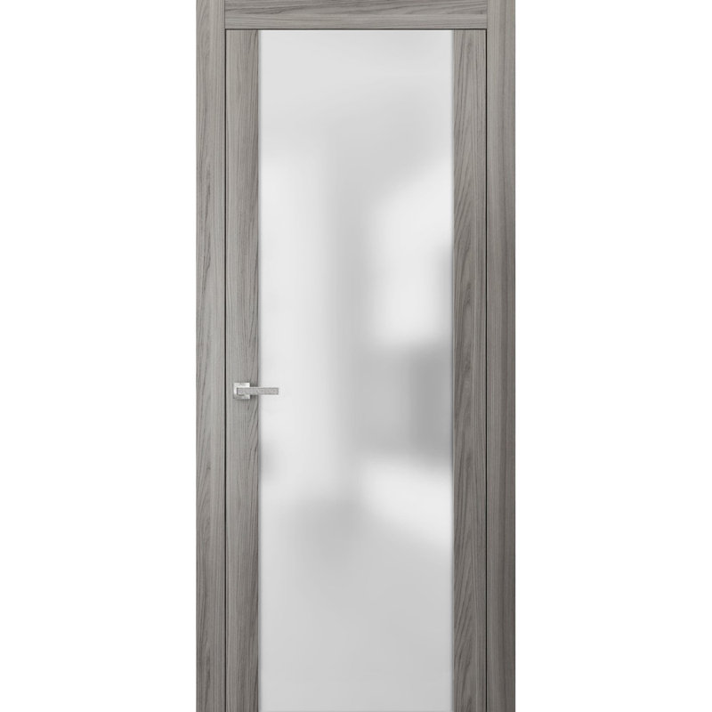 Porte standard en verre givré Planum, 30 po x 84 po, Frêne gingembre