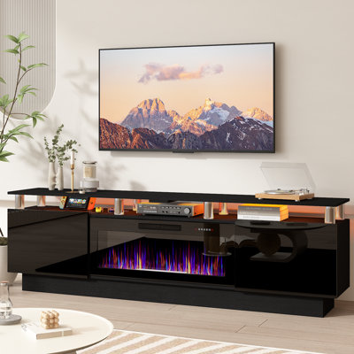 80" Modern Tv Stand With 36" Electric Fireplace